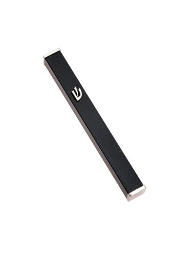 Mezouzah en aluminium noir – shin nickel – 12 cm
