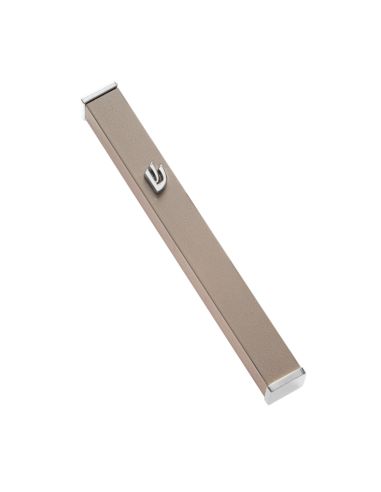 Mezouzah en aluminium champagne – shin nickel – 12 cm