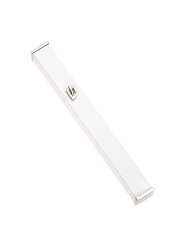 Mezouzah en aluminium blanc – shin nickel – 15 cm