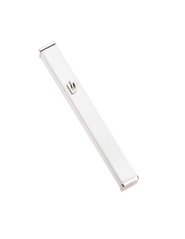 Mezouzah en aluminium blanc – shin nickel – 12 cm