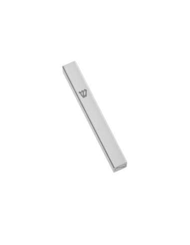 Mezouzah en aluminium blanc – shin argenté – 10 cm