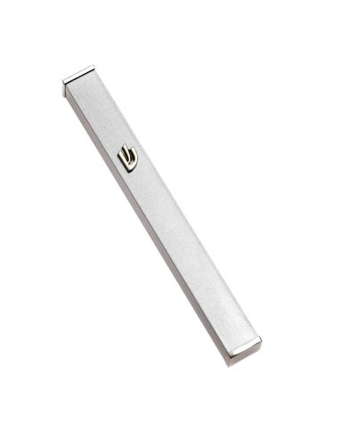 Mezouzah en aluminium argenté – shin nickel – 15 cm