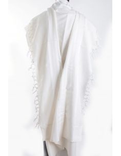 Talit Gadol sfarad en laine blanc taille 60