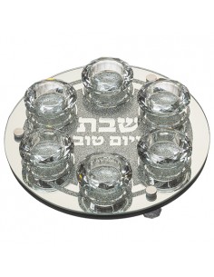 Bougeoir en verre avec 6...