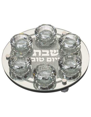 Bougeoir en verre avec 6 ‚l‚gants...