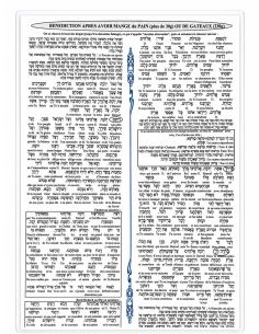 Birkat Hamazone et bénédictions diverses traduction mot à mot