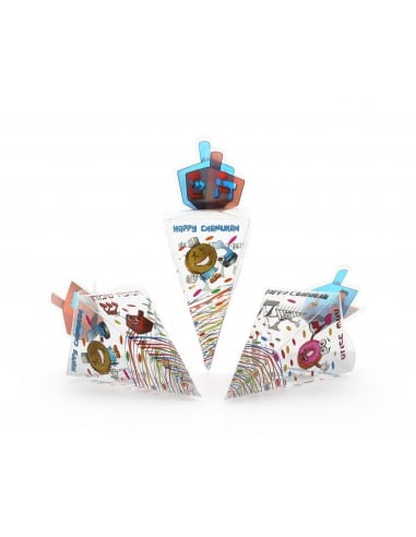 Lot De 4 Toupies De Hanoucca En Bois Coloré - Dreidels Avec Lettres Hébraïques - Jouet Traditionnel Juif - 8