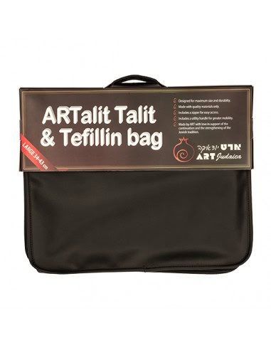 Pochette de talit luxe simili cuir avec anse 33x38 cm