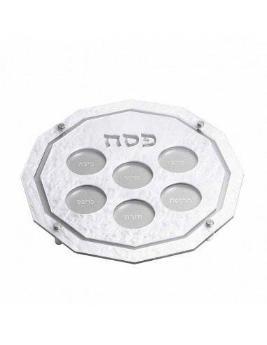 Assiette de Seder surélevée   Perle...